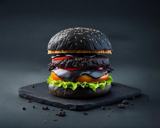 CAJA BURGER BLACK 36U I  BLACK 12 CM